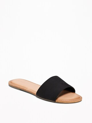 Old Navy Womens Sueded Slide Sandals For Women Blackjack Size 10 | Old Navy US