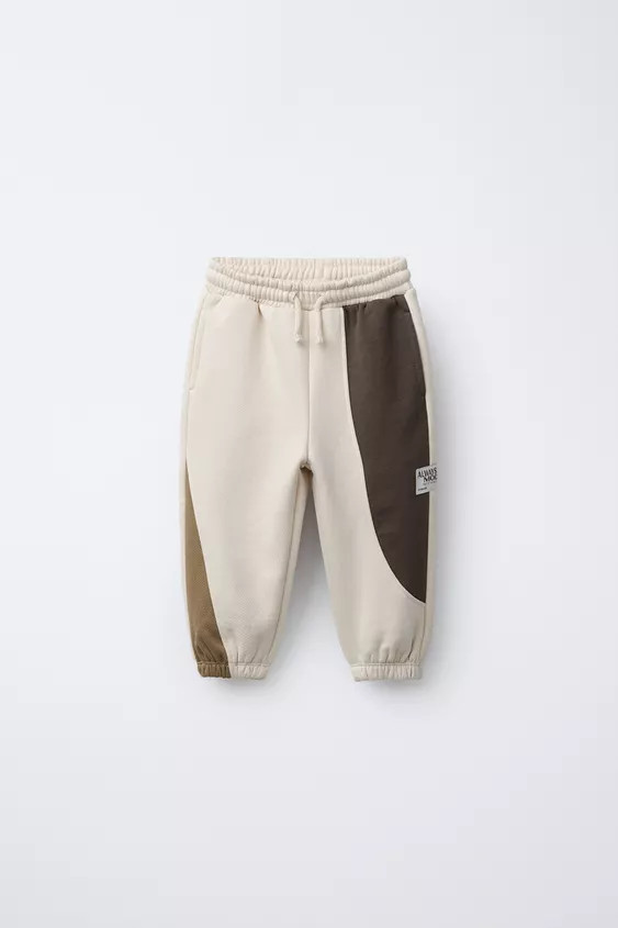 COLOR BLOCK JOGGER PANTS WITH LABEL | Zara US