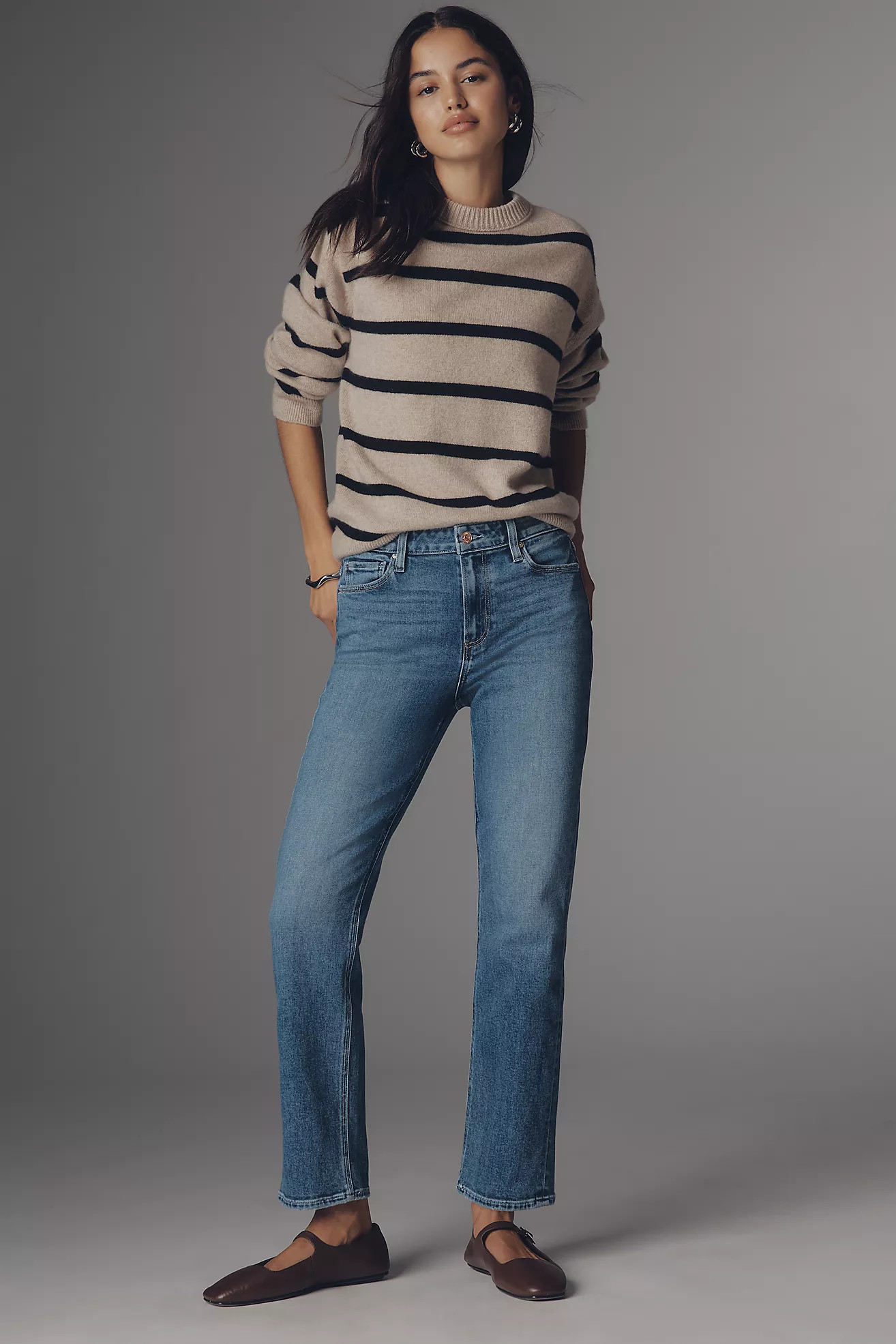 PAIGE Cindy High-Rise Straight-Leg Jeans | Anthropologie (US)