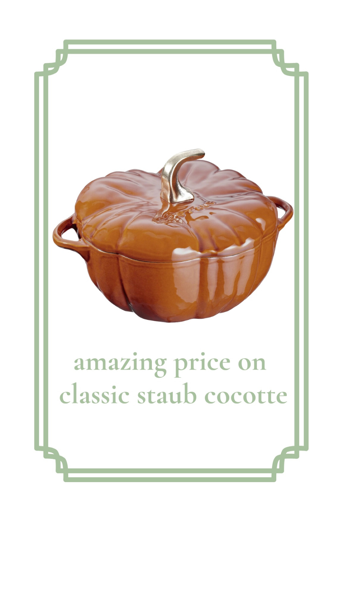 This classic pumpkin Staub cocotte is priced to sell right now!

#LTKHome #LTKSaleAlert #LTKSeasonal