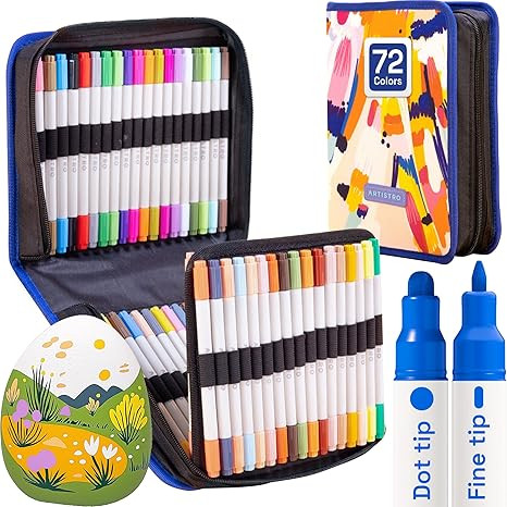 ARTISTRO 72 Dual Tip Acrylic Paint Markers, Acrylic Paint Pens, Fabric Markers for Textile, Rock,... | Amazon (US)