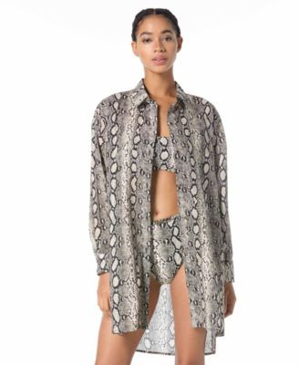 Women's Long-Sleeve Coverup Shirt | Macy's