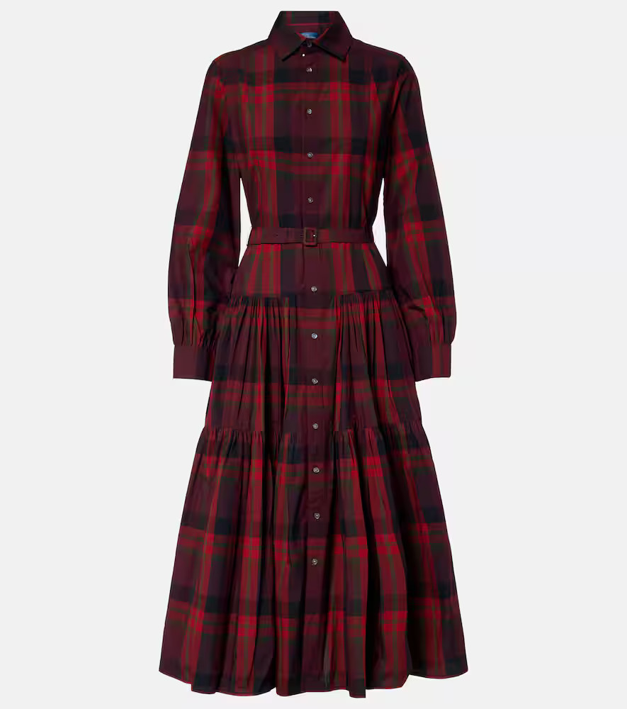Polo Ralph Lauren Belted plaid cotton-blend shirt dress | Mytheresa (US/CA)
