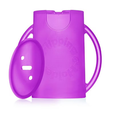 Flipping Holder Food Pouch Holder No Squeeze, flips over to hold drink boxes and juice pouches, easy grip handles and lid (Purple) | Target