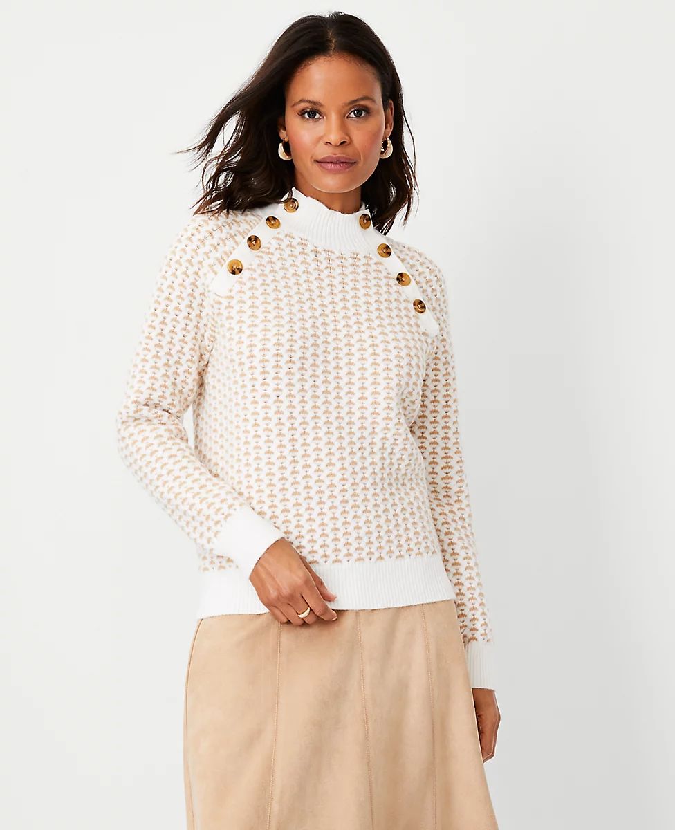 Chevron Raglan Sleeve Sweater | Ann Taylor (US)