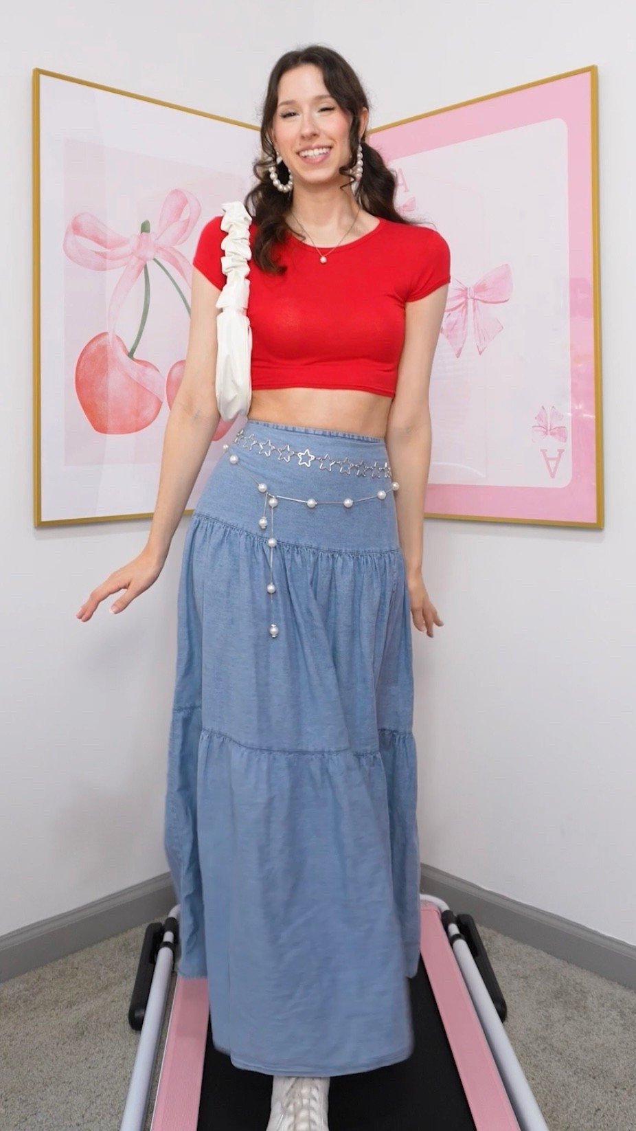 ❤️ Effortlessly Festive Fourth of July Fit 💙
Bringing bold, breezy energy to your summer style with this perfectly patriotic look! This red cropped tee from PrettyLittleThing is a vibrant staple that’s both flattering and fun, paired with a lightweight tiered maxi skirt from Windsor for a flowy, feminine silhouette. The layered pearl and star belt accessories add a playful twist that leans into Y2K revival and girly glam aesthetics. Finished with crisp white Adidas sneakers to keep it comfy and casual all day long.

This outfit is perfect for Fourth of July celebrations—from rooftop fireworks to beachside BBQs.
Think: clean girl aesthetic, coastal feminine, soft glam, summer casual, and playful patriotic vibes.

✨ All the red, white, and cute you need this July 4th!

#LTKFindsUnder50 #LTKFindsUnder100 #LTKStyleTip