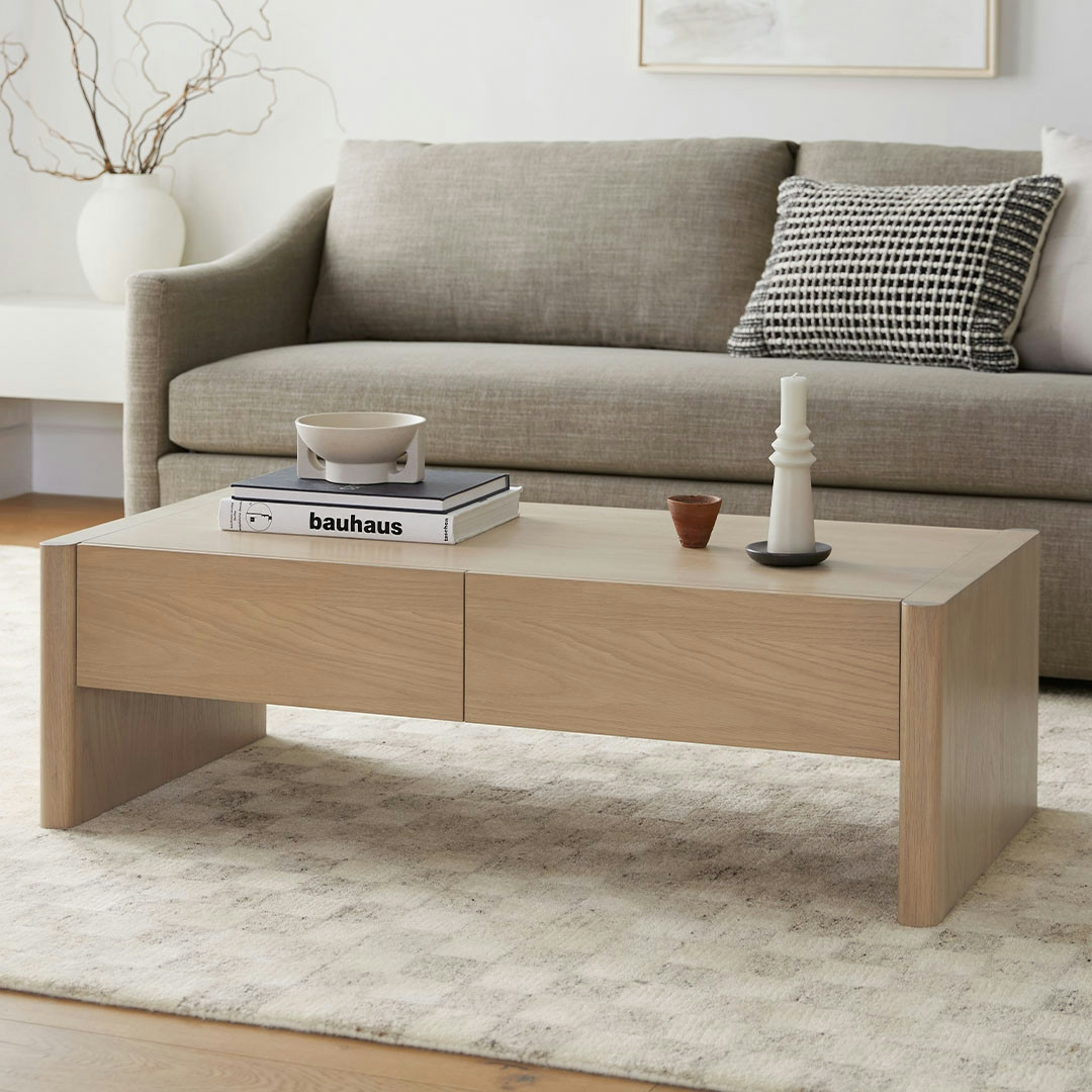 Torme 48" Storage Coffee Table - White Oak | Article