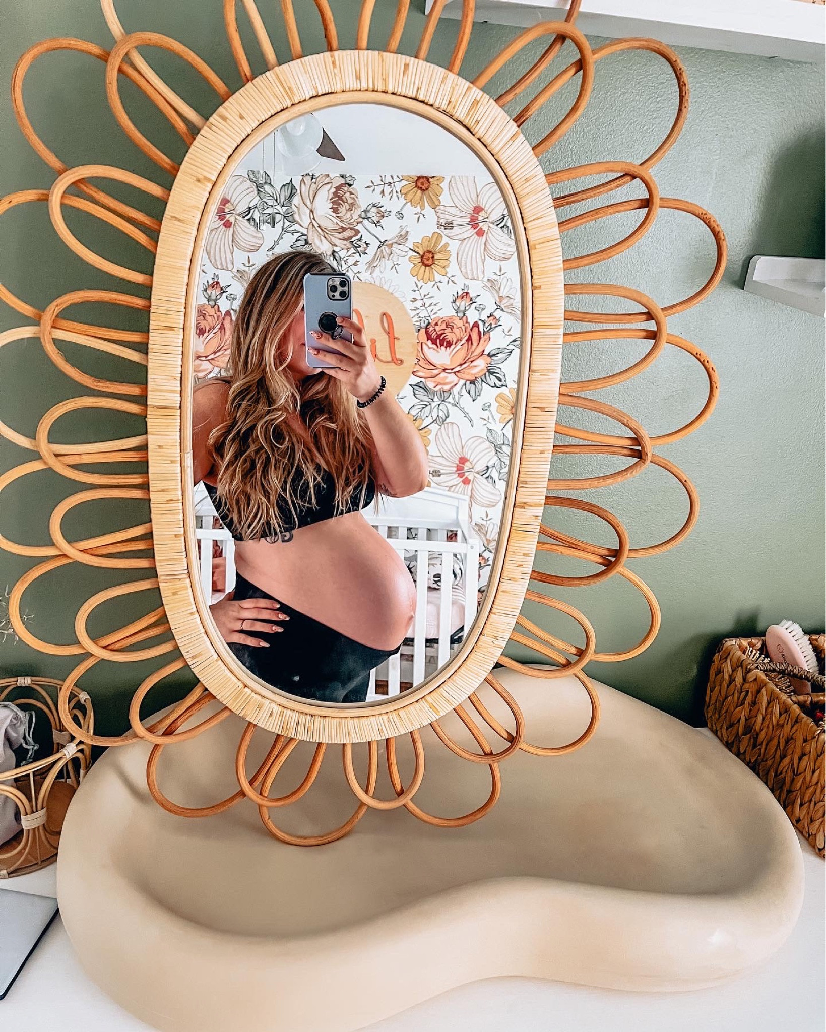 38 weeks pregnant💕 baby girl nursery, boho, boho nursery, flower print, rattan nursery decor, newborn, pregnancy 

#LTKbump #LTKhome #LTKbaby