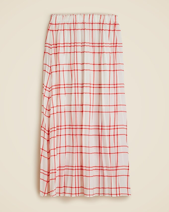 Pleated maxi skirt in plaid drapey georgette | J. Crew US