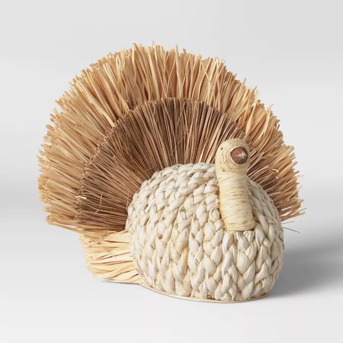 8&#34; x 9.6&#34; Harvest Woven Corn Husk Turkey Figurine - Threshold&#8482; | Target