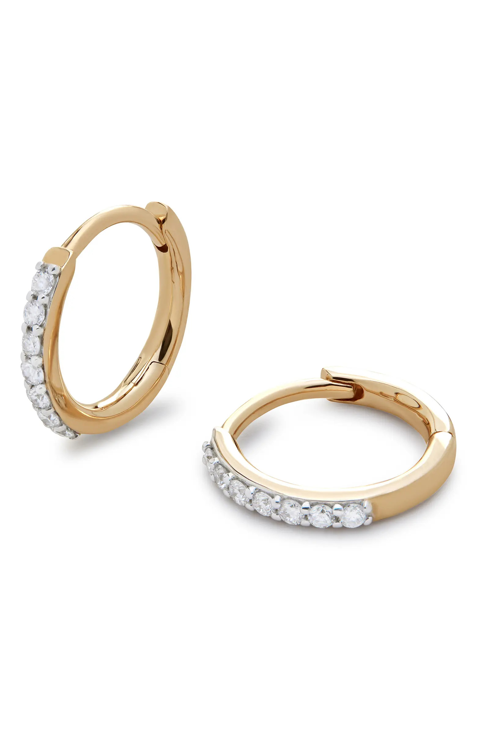 Monica Vinader Lab Created Diamond Pavé Huggie Hoop Earrings | Nordstrom | Nordstrom