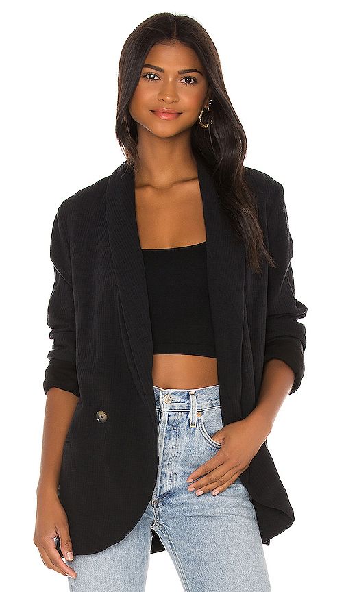 Free People Rowan Blazer in Black. - size XS (also in M,S) | Revolve Clothing (Global)