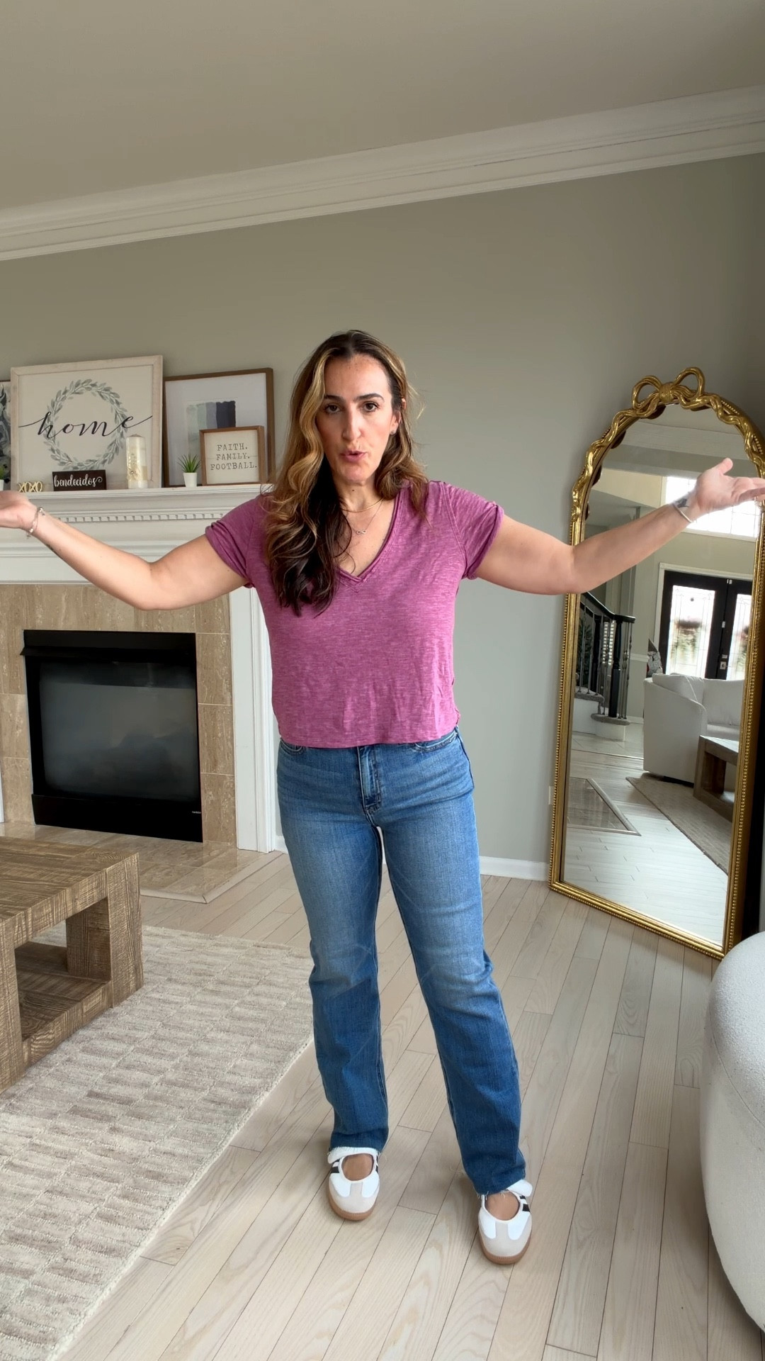 Loving these jeans! 
Size down 1, I’m in the 28 and 30 length.
Size medium in the tee.

#LTKootd #LTKOver40 #LTKSpringSale