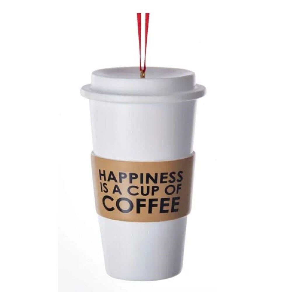 Kurt Adler Resin Happiness is a Cup of Coffee Christmas Tree Ornament | Amazon (US)