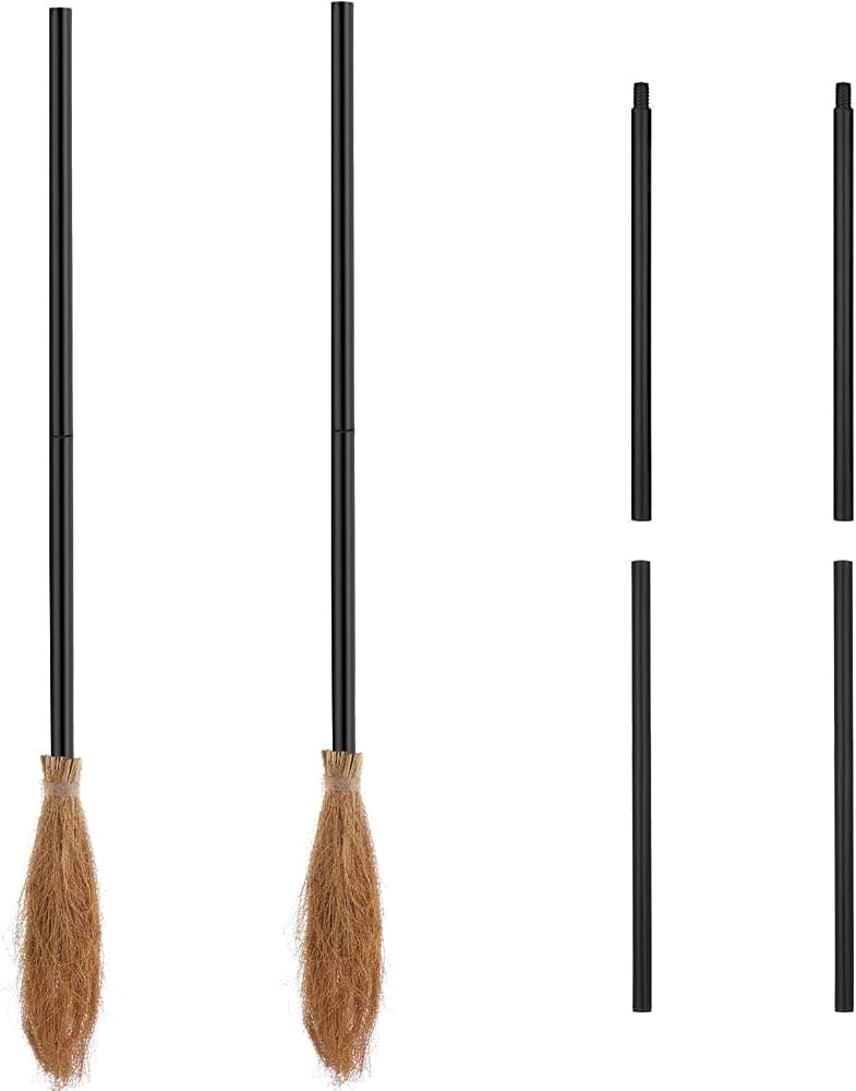 2 Pieces Halloween Witch Broom Plastic Witch Broomstick Broom Props for Halloween Costume Supplie... | Amazon (US)