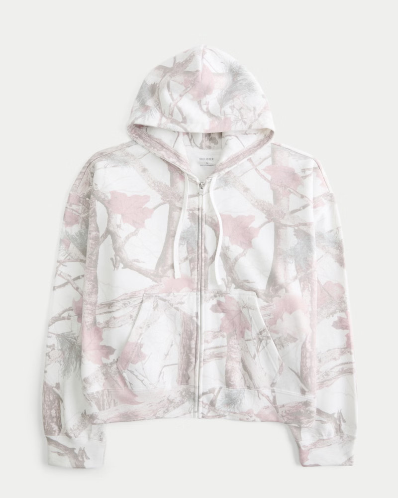 Women's Easy Camo Zip-Up Hoodie from Hollister | Hollister (US)