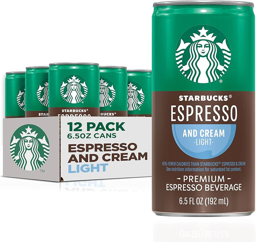 Starbucks Ready to Drink Coffee, Espresso & Cream Light , 6.5oz Cans (12 Pack) (Packaging May Var... | Amazon (US)