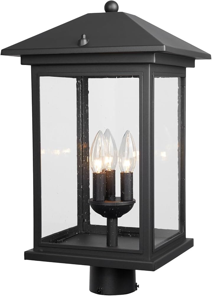 Treekee Outdoor Post Light, 21'' Lamp Post Light Fixture, 3-Light Modern Waterproof Outside Post ... | Amazon (US)