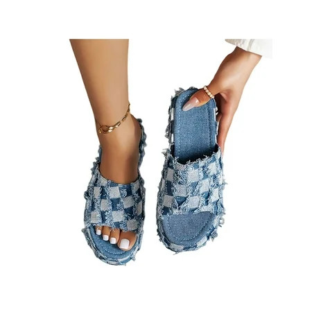 Daeful Womens Slides Slip On Platform Sandals Beach Casual Shoes Non-Slip Summer Slide Slippers Ladi | Walmart (US)