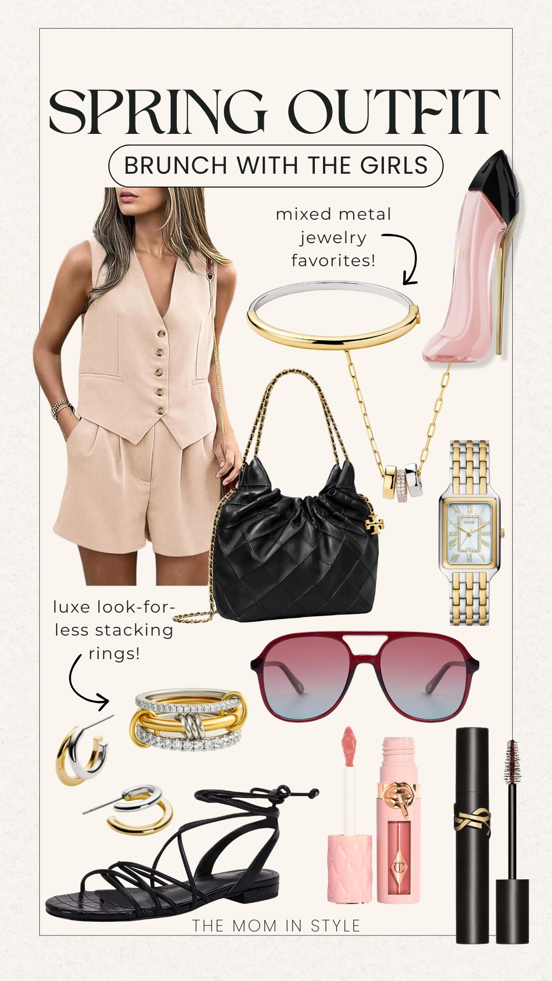 Sunday brunch outfit inspo, brunch with the girls, spring outfit, mixed metals, silver jewelry, gold jewelry, themominstyle

#LTKfoodie #LTKootd #LTKSeasonal