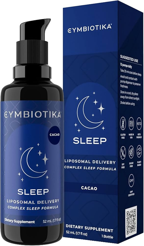 CYMBIOTIKA Sleep Supplement, Melatonin 1mg with L-Theanine 200mg, Liposomal Delivery, Non-GMO, Gl... | Amazon (US)