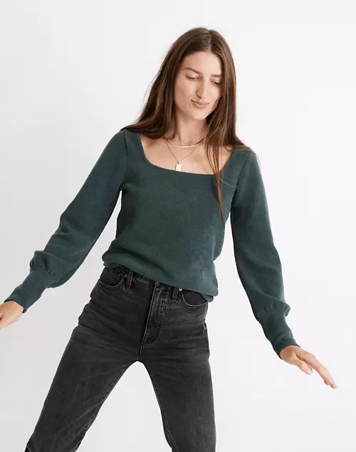 Ottoman Rib Square-Neck Top | Madewell