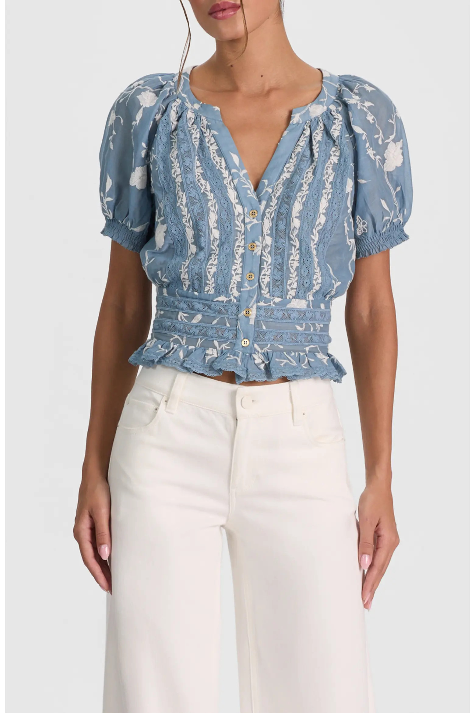 Kathryn Lace & Embroidered Crop Top (Women) | Nordstrom | Nordstrom
