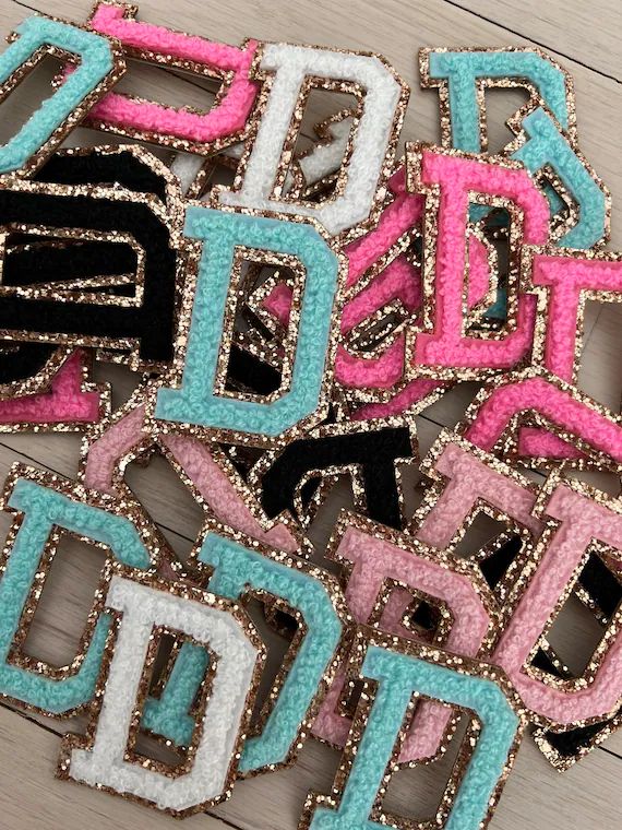 ADHESIVE letter patches- chenille letter patches- sticker letter patches- laptop stickers- phone ... | Etsy (US)