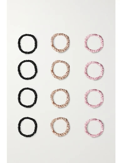 Slip - Set Of 12 Small Silk Hair Ties - Neutral | NET-A-PORTER (US)
