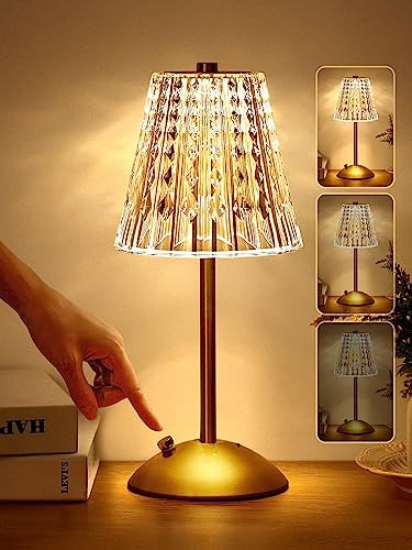 Cordless Lamp, 2000mAh Rechargeable Lamp, Dimmable+3 Colors Touch Lamp Small lamp, Battery Operat... | Amazon (US)