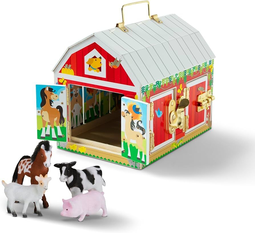 Melissa & Doug Latches Barn Toy - Sensory Activity, Doors And Locks Toy, Farm Animals Learning To... | Amazon (US)
