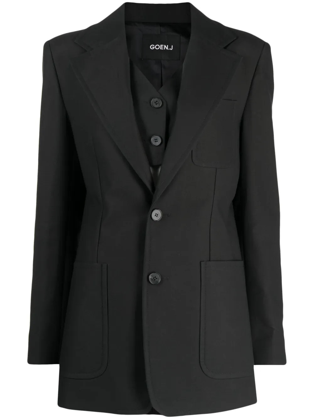 Goen.J notched-lapels single-breasted Blazer  | Black | FARFETCH | Farfetch Global