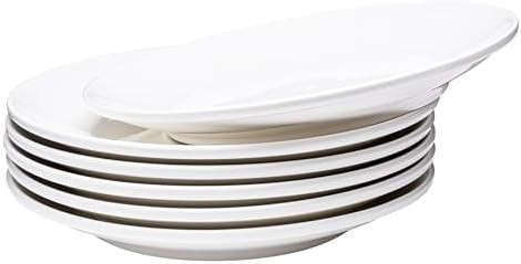 Vikko Dinner Plate, Set of 6 White Plates, Ceramic Dinner Plates Set, Stackable 11 Inch Extra Lar... | Amazon (US)