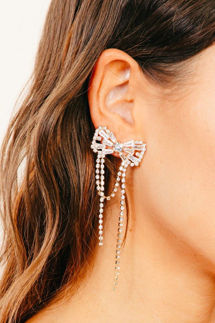 Pavé Crystal Bow Earrings | Confête