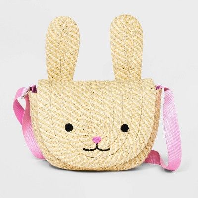 Girls' Straw Bunny Crossbody Bag - Cat & Jack™ Off-White | Target