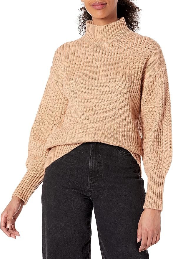 The Drop Women's INES Chunky Rib Mock-Neck Sweater | Amazon (US)