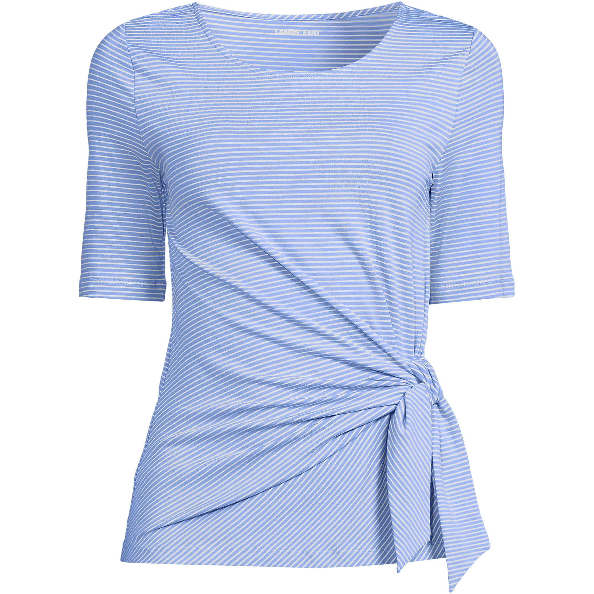 Women's Lightweight Jersey Tie Front Top | Lands' End (US)