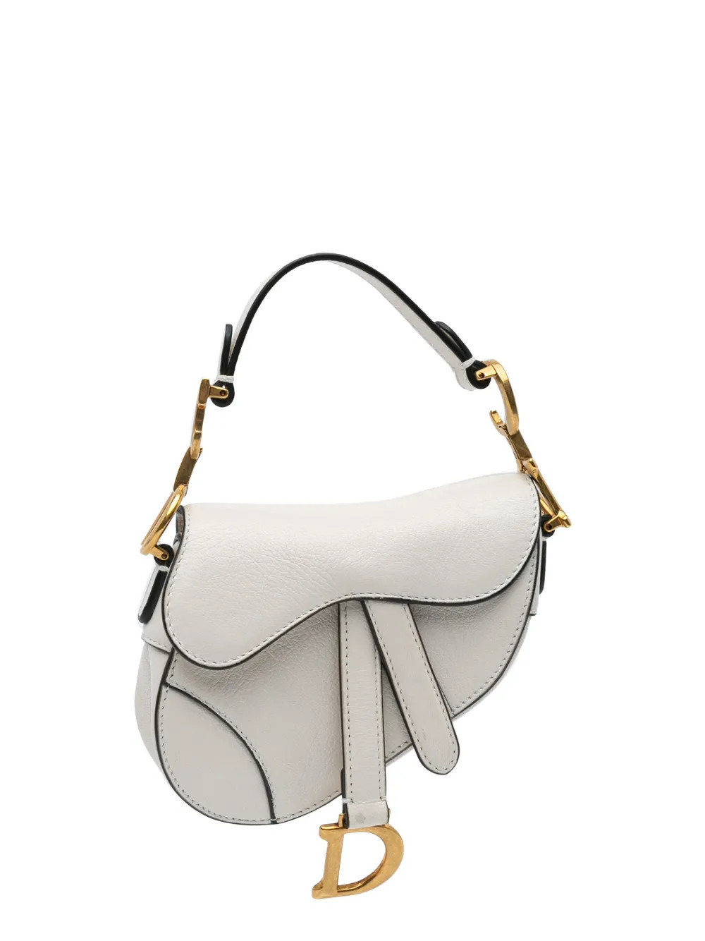 Christian Dior Pre-Owned 2021 Micro Goatskin Saddle satchel - White | Farfetch Global