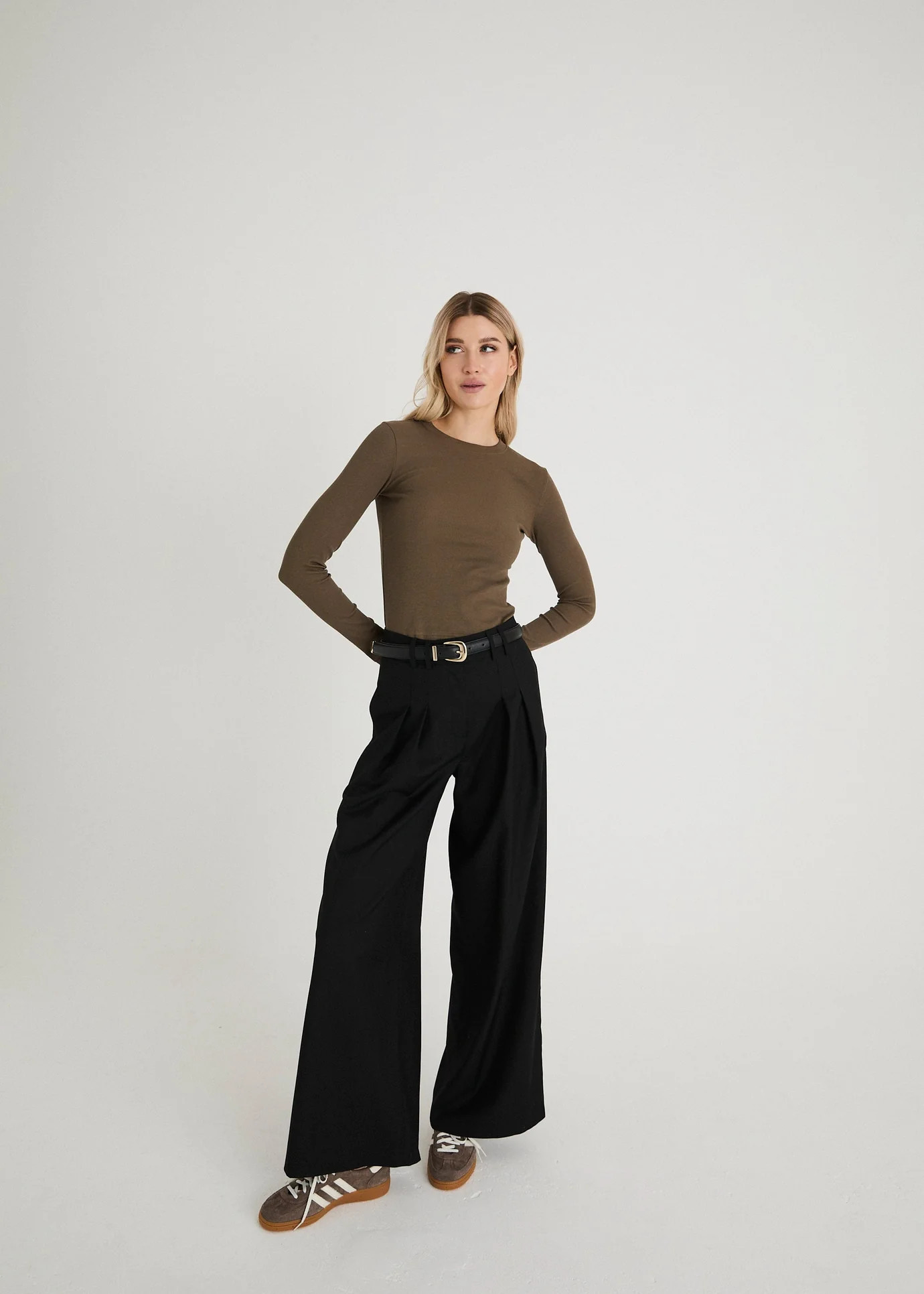 SCULPT RIB LONG SLEEVE TOP - MATCHA | WAT The Brand