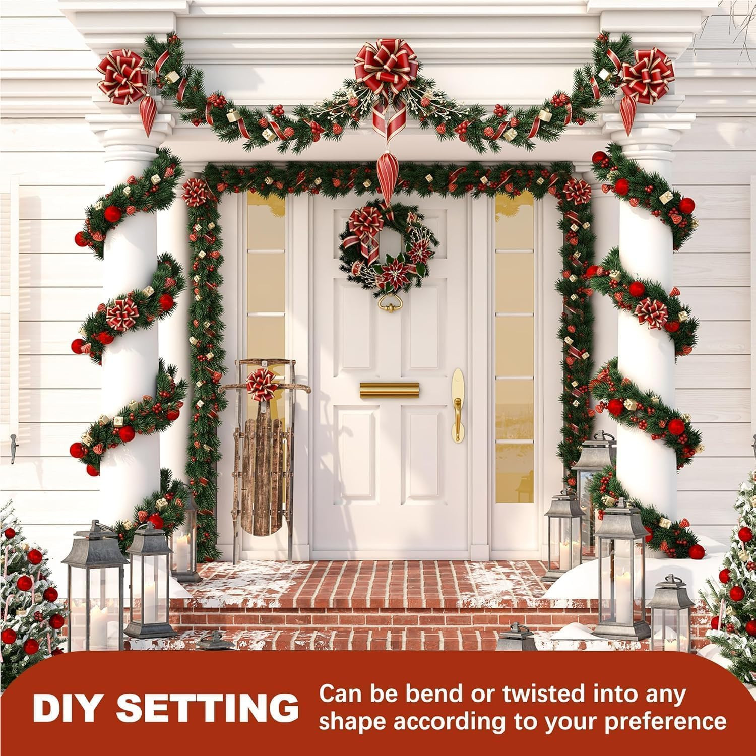 Christmas Garland 54 Feet - 3 Stands Artificial Evergreen Garland Soft Greenery Garland Set for D... | Amazon (US)