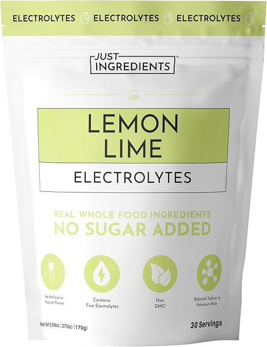 Lemon Lime Electrolytes – 30‑Serving Hydration Drink Mix with Coconut Water, Sea Salt, and Tr... | Amazon (US)