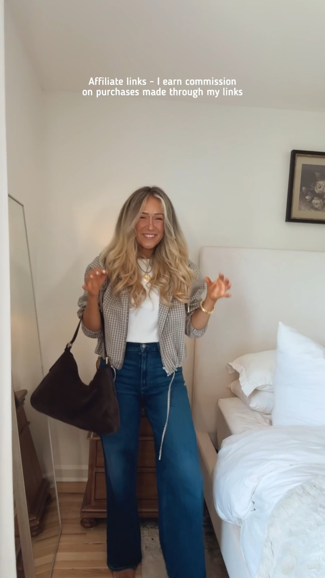 Affiliate links - I earn commission on purchases made through my links 

Over 40 fall fashion
Fall outfits everyday style 
Zara plaid jacket 
Paige Anessa jeans
Viral jeans
J.Crew plain white tshirt
Brown suede bag