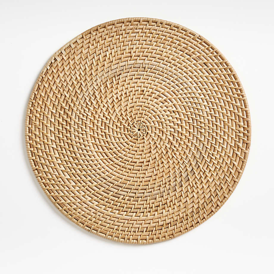 Artesia Honey Woven Rattan Round Placemat + Reviews | Crate & Barrel | Crate & Barrel
