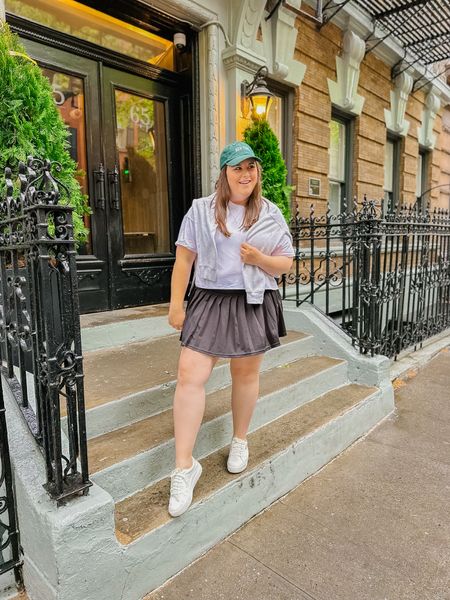 Hats on & umbrellas up for the rainy weekend we just had in NYC ☔️ While this outfit is super cute, I immediately regretted the skort because it was WAY colder than I thought it was going to be😬 I love this casual look for spring & summer though, and it’s great because all of the pieces are neutral so you can mix and match! 

#LTKFindsUnder100 #LTKMidsize #LTKTravel