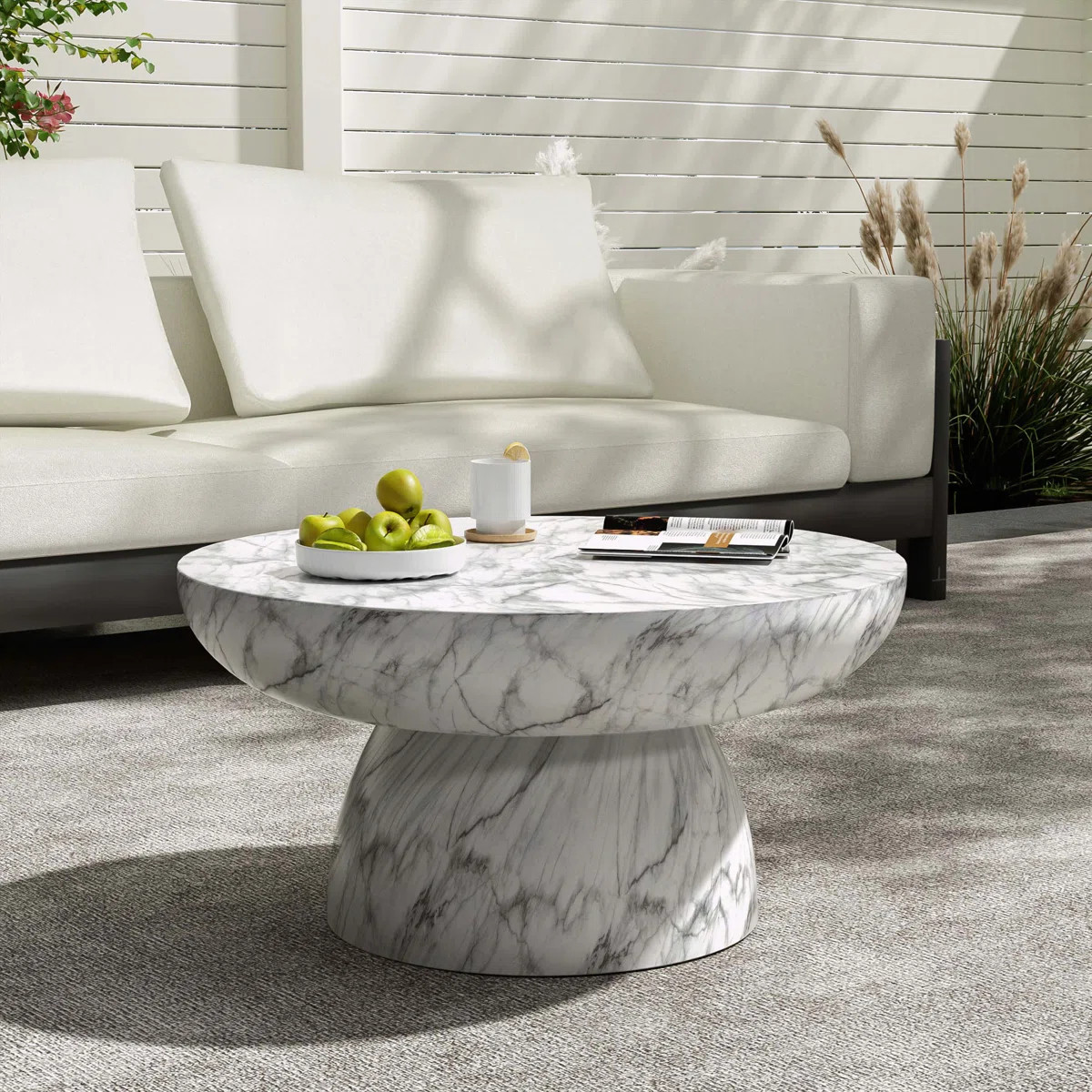 MGO Faux Marble Indoor Outdoor Coffee Table | Wayfair North America