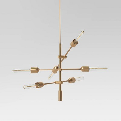 3-Arm Chandelier Brass: Adjustable Height, ETL Listed, Metal Body - Threshold™ | Target