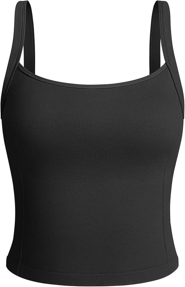 OQQ Women Sleeveless Tank Top Adjustable Fitting Scoop Neck Stretch Clothes Basic Cami Shirts 202... | Amazon (US)