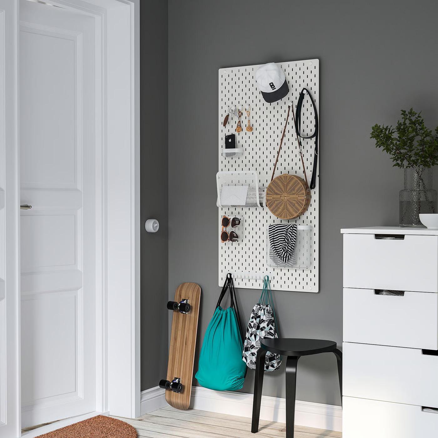 IKEA SKÅDIS pegboard, white, 22x22 | IKEA US