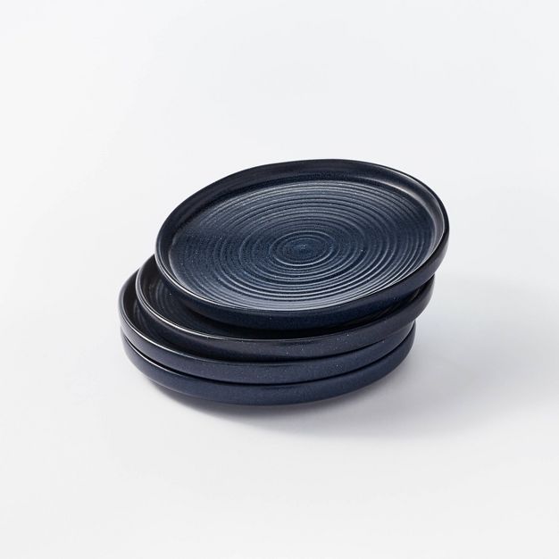 8.5" 4pk Stoneware Glazed Salad Plates Blue - Threshold™ designed with Studio McGee | Target
