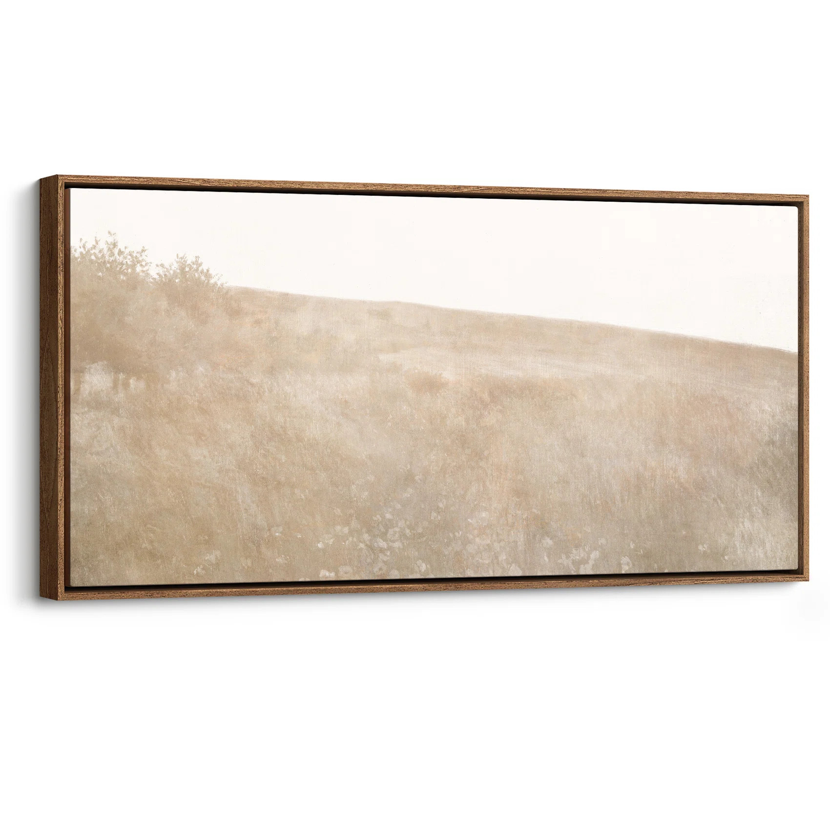 Ebern Designs Extra Large Minimal Beige Hillside Landscape Framed Canvas Print Wall Art | Wayfair | Wayfair North America